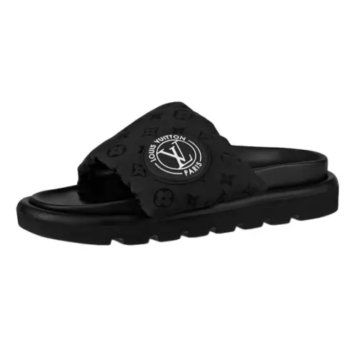 LOUIS VUITTON Slide Slippers Women's Black