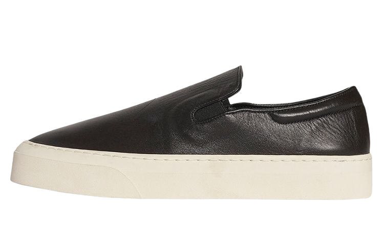 THE ROW Marie H Leather Low top Stylish Skateboarding Shoes Women's Black