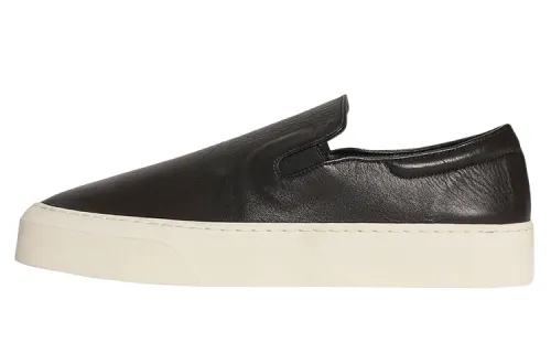 THE ROW Marie H Leather Low top Stylish Skateboarding Shoes Women's Black