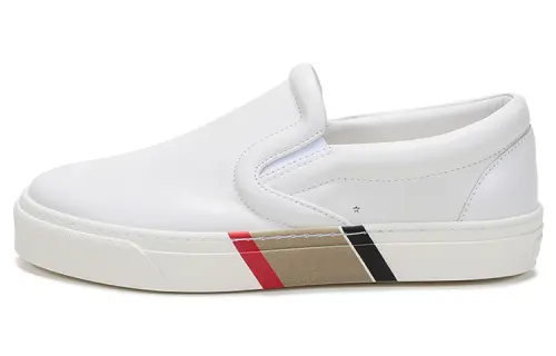 Burberry Leather Loafers Casual Shoes Men's White