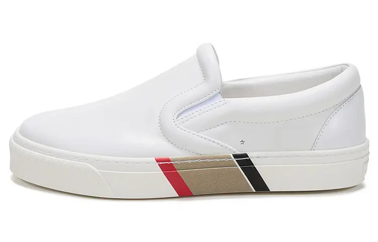 Burberry Leather Loafers Casual Shoes Men's White