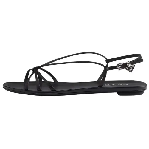 PRADA Leather One Strap Sandals Women's Black