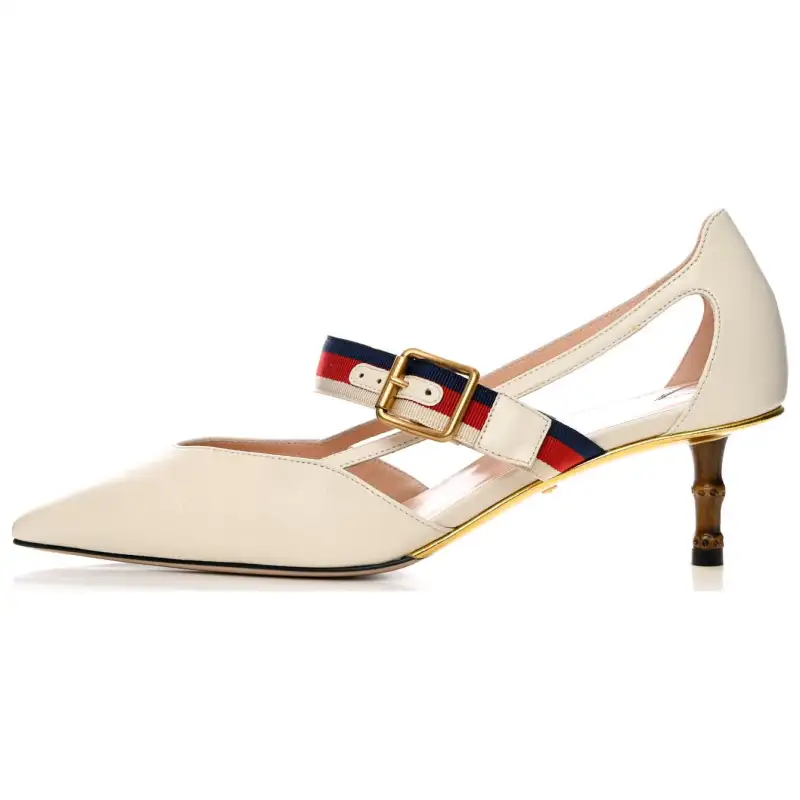 GUCCI Malaga Slim Heel High Heels Women's White