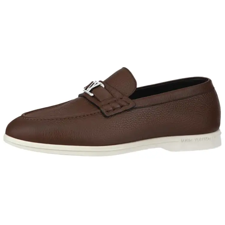 LOUIS VUITTON Estate Leather Casual Shoes Men's Brown