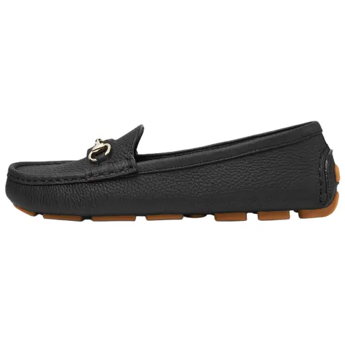 GUCCI DRIVER Leather Loafers Women's Black