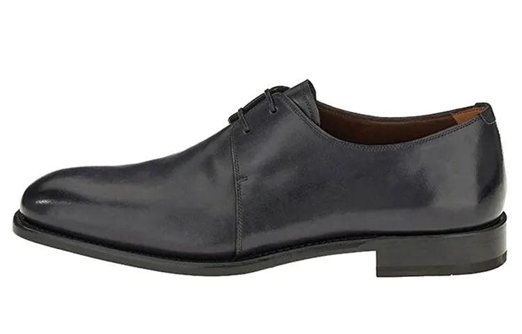 FERRAGAMO Cow Leather Classic Elegant Lace Derby Shoes Men's Black