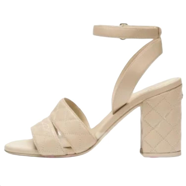 CHANEL 25S One Strap Sandals 8.8cm Women's Beige