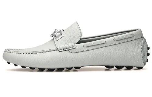 HERMES Epsom Gommino Loafers Men's Blue