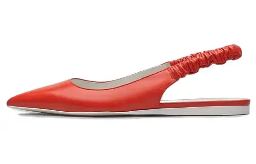 Bottega Veneta Leather Pointed Toe Casual Shoes Women's Red