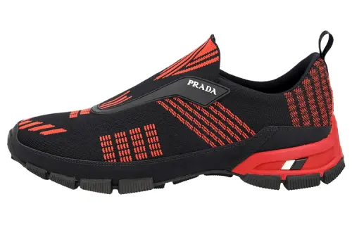 PRADA Crossection Knit Low 'Black Red'