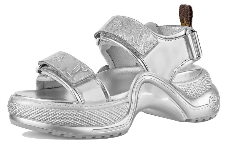 LOUIS VUITTON Archlight Beach Sandals Women's Silver