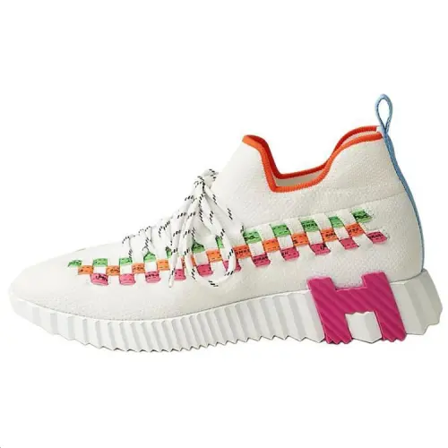 HERMES Fle Low top Casual Shoes Women's White