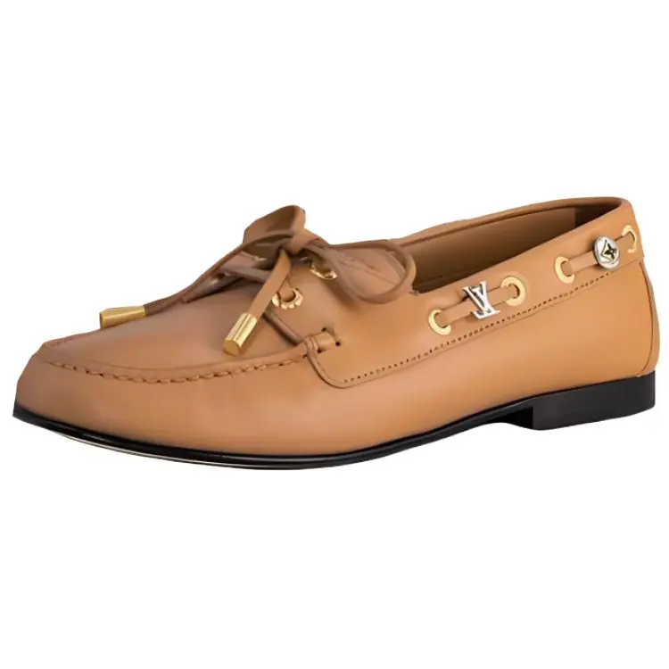 LOUIS VUITTON Soho Boat Shoes Women's Brown