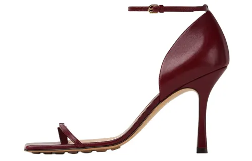 Bottega Veneta Stretch Leather One Strap Sandals Women's Red