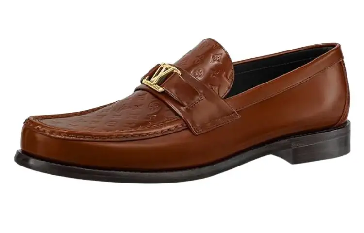 LOUIS VUITTON Major Loafers 'Patent Brown Monogram'