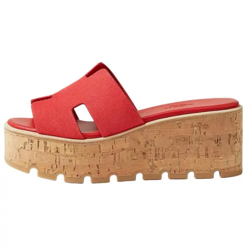 HERMES Eze Slide Slippers 6.5cm Women's Pink