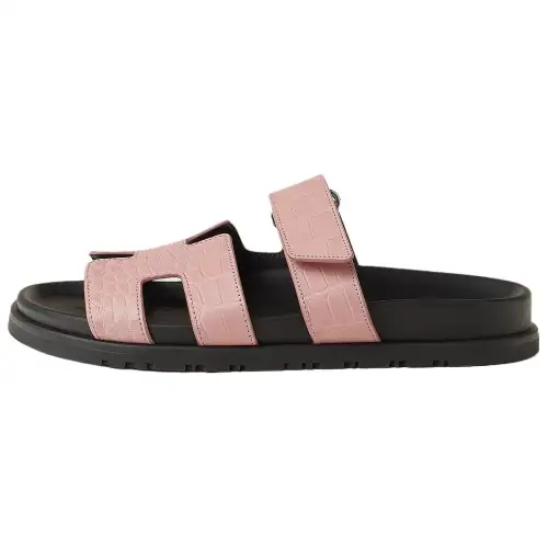 HERMES Chypre Slide Slippers Women's Pink