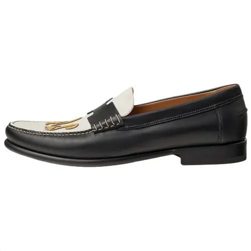 HERMES Kennedy Calfskin Casual Shoes Men's Black