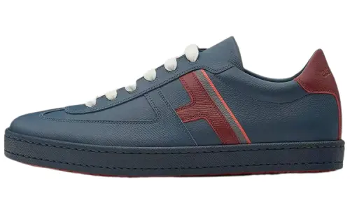 HERMES Boomerang Leather Sports Low top Stylish Skateboarding Shoes Men's Blue