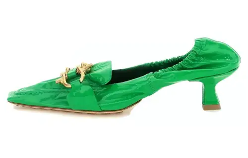 Bottega Veneta Patent Leather Slim Heel High Heels 5CM Women's Green