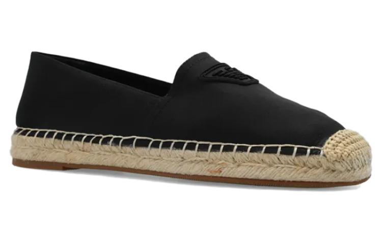 EMPORIO ARMANI Fabric Straw Woven Shoes Men's Black