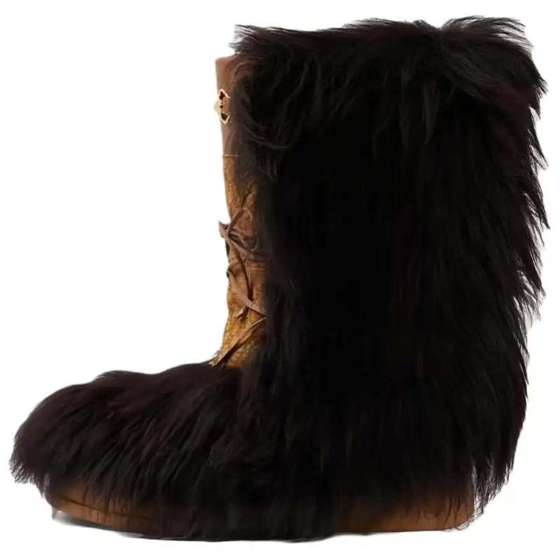 GUCCI Leather Ankle Boots Women's Brown