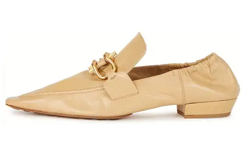 Bottega Veneta Madame Leather Casual Shoes Women's Apricot