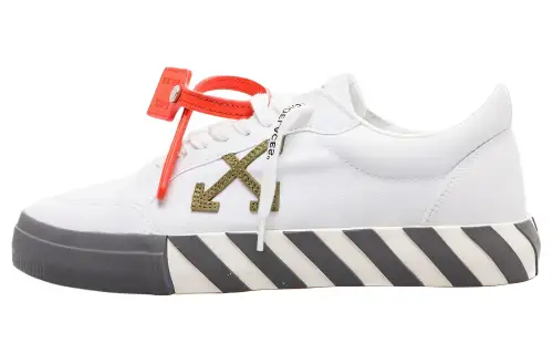 OFF WHITE Vulcanized Low White Khaki Canvas