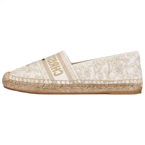 DIOR Granville Flat Shoes Women's White Gold