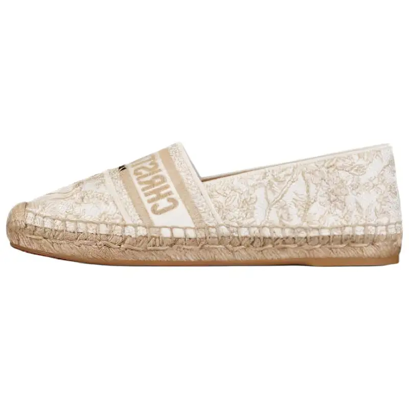 DIOR Granville Flat Shoes Women's White Gold