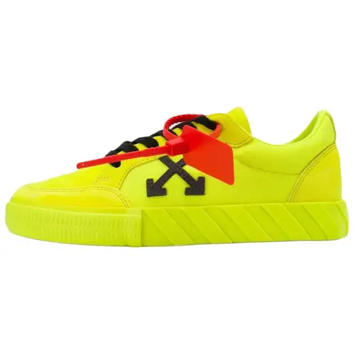 OFF WHITE Suede Stylish Skateboarding Shoes Women's Yellow Red