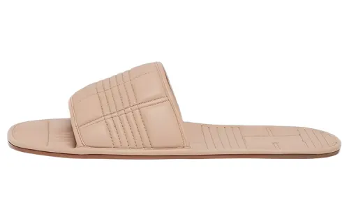 Burberry Slide Slippers Women's Soft Yellow Brown