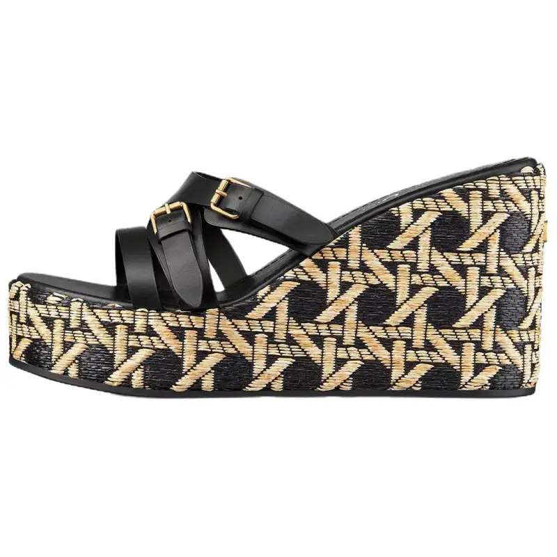 DIOR Slide Slippers 10cm Women's Black