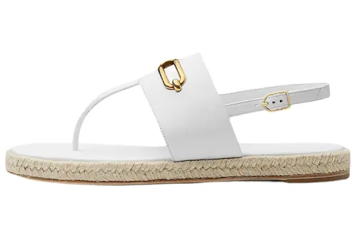 HERMES One Strap Sandals Women's White