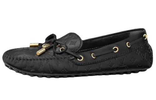 LOUIS VUITTON Gloria Metal Detail Casual Shoes Women's Black