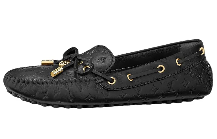 LOUIS VUITTON Gloria Metal Detail Casual Shoes Women's Black