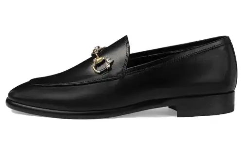GUCCI Jordaan Loafers 0.6cm Women's Black