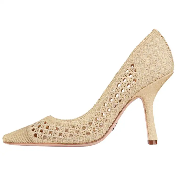 DIOR Capture Slim Heel High Heels 10cm Women's Gold