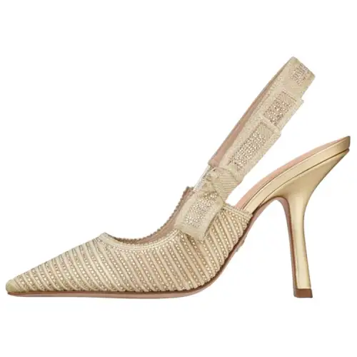 DIOR J'Adior Slim Heel High Heels 10cm Women's Gold