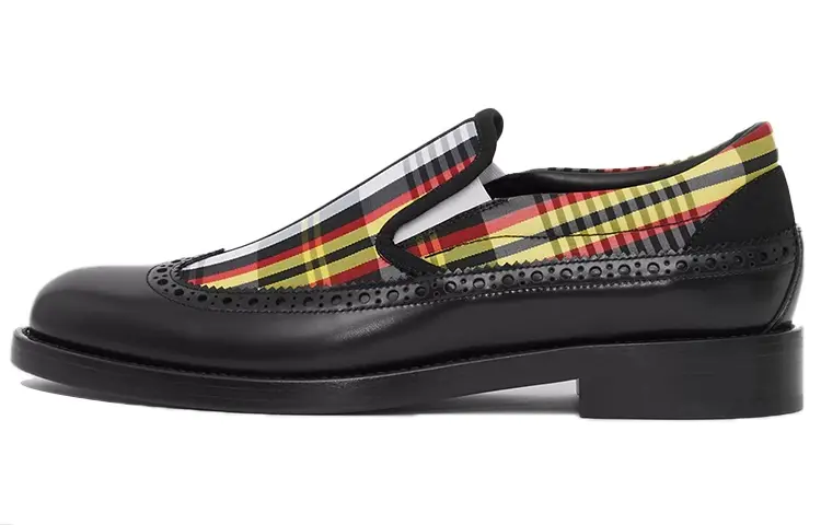 Burberry Top Grain Cow Leather Casual Shoes Men's Black