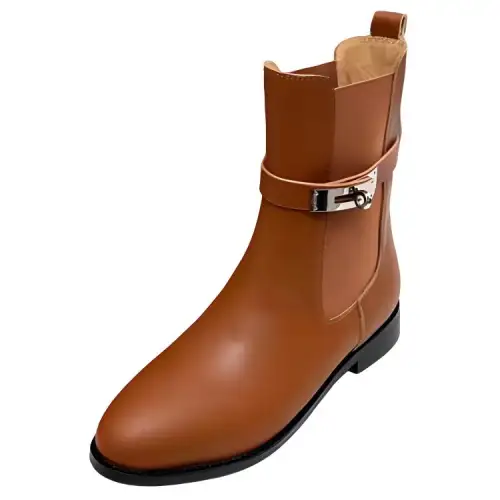 HERMES Short Chelsea Boots Women's Brown