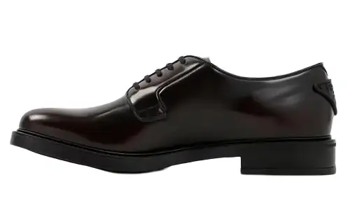 PRADA Leather Men's Casual Shoes Men's Dark Brown