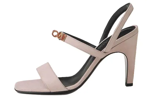 HERMES Glamour 95 One Strap Sandals 9.5cm Women's Ceramic Rose
