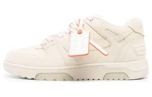 OFF WHITE Out Of Office Low top Skateboard Shoes Men's Beige Pink