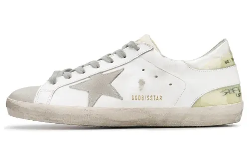 Golden Goose Super Star Distressed Low top Skateboard Shoes Men's Gray White
