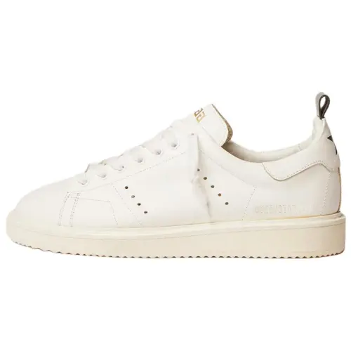 Golden Goose STARTER Leather Low top Stylish Skateboarding Shoes Men's White