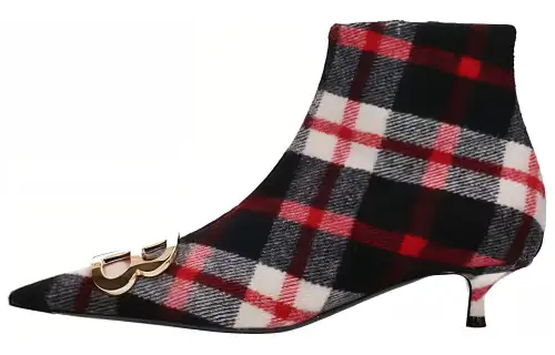Balenciaga Speed 1.0 Fabric Fashion Ankle Boots Women's Black White Red