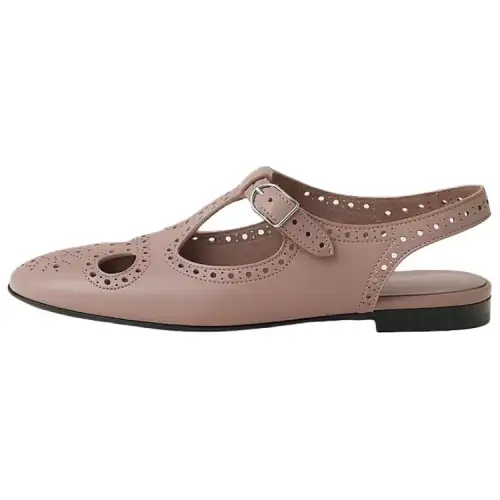 HERMES Kim Leather Casual Shoes Women's Pink