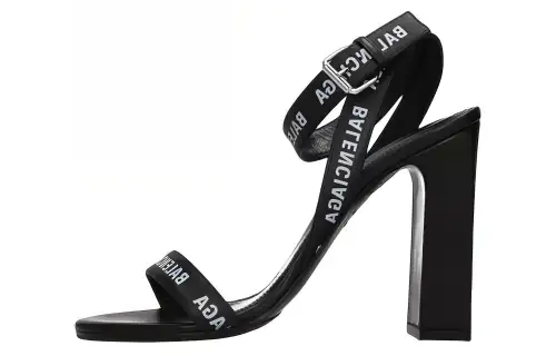 Balenciaga Leather One Strap Sandals Women's Black