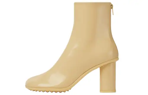 Bottega Veneta Atomic Leather Ankle Boots Women's Rubber Yellow